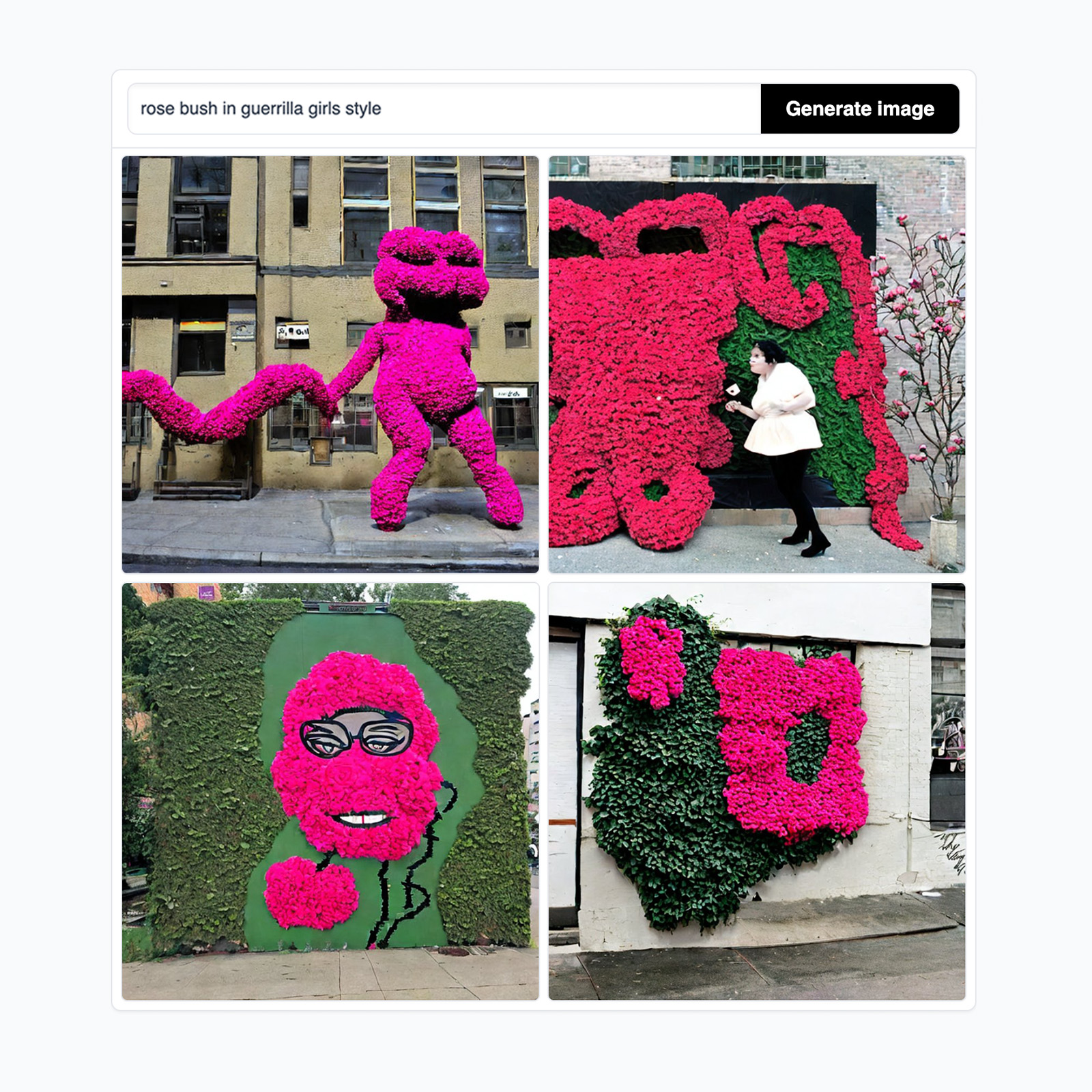 artwork in Guerrilla Girls style, generated by AI
