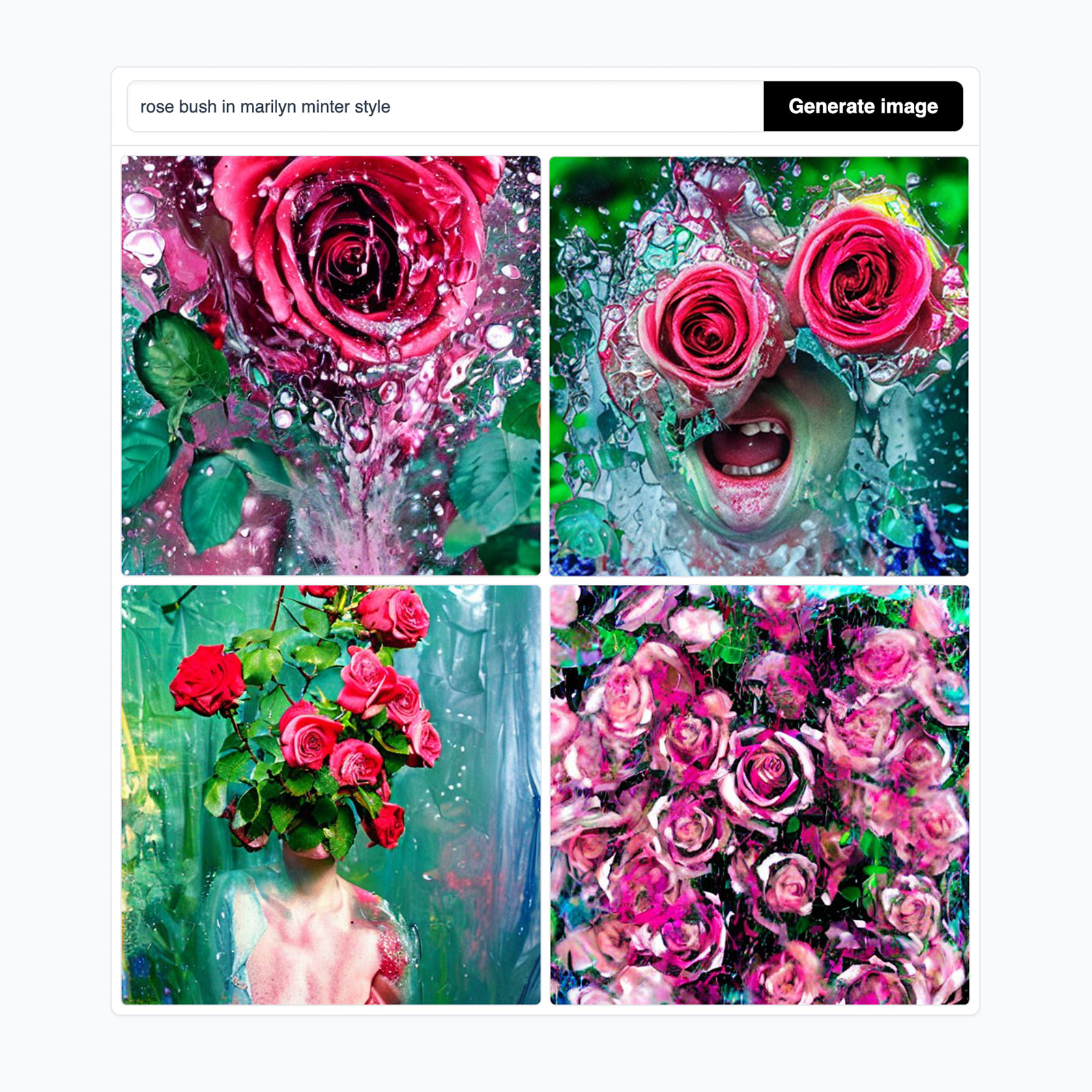 artwork in Marilyn Minter style, generated by AI