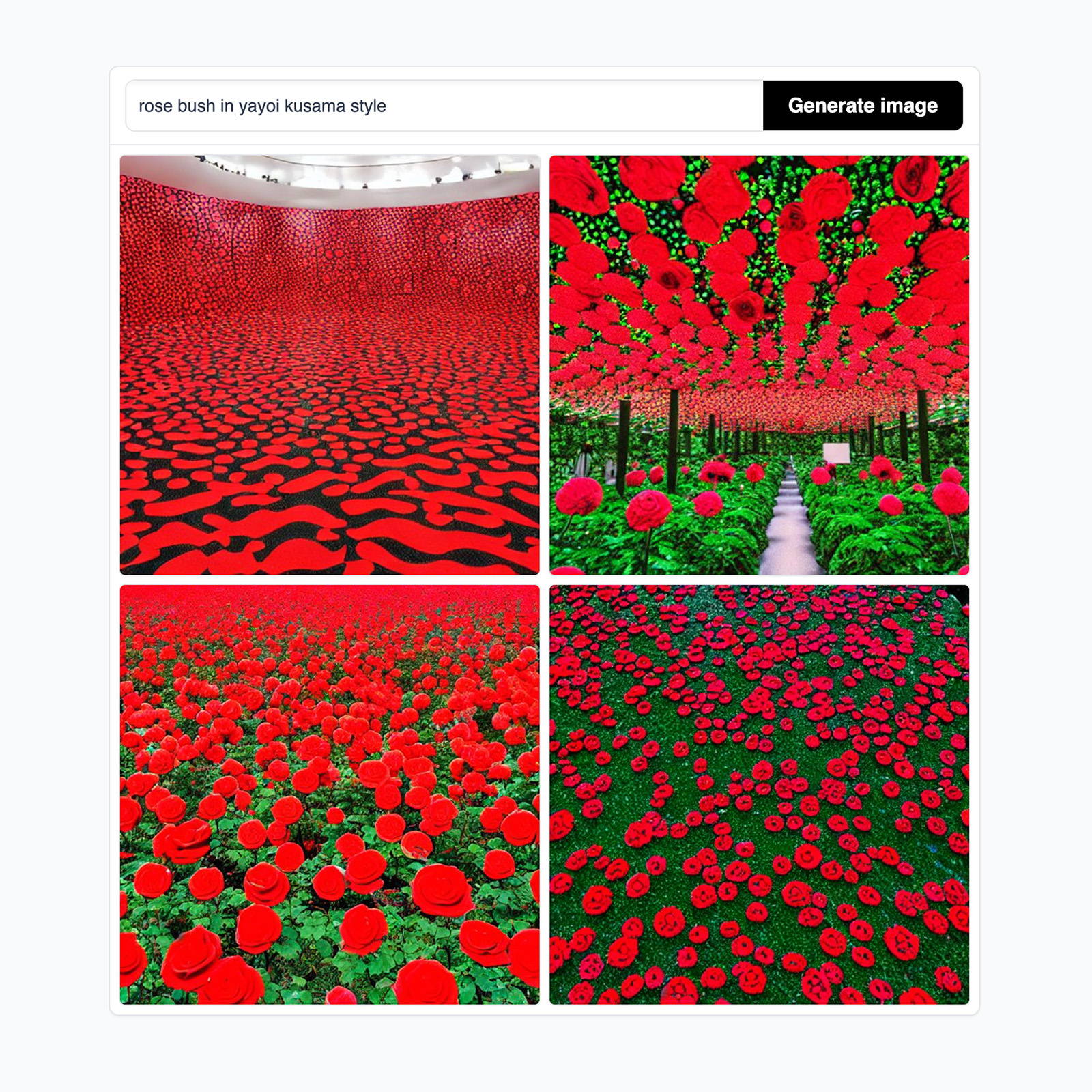artwork in Yayoi Kusama style, generated by AI